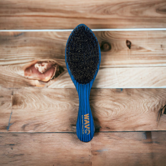 " Hair Brush 1 " Swim Team™ for WAVO - Made With Soft Curve Yellow Pot Black Boar Bristle - All Purpose Wave Brush