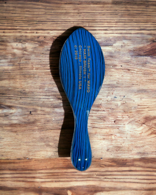 " Hair Brush 1 " Swim Team™ for WAVO - Made With Soft Curve Yellow Pot Black Boar Bristle - All Purpose Wave Brush